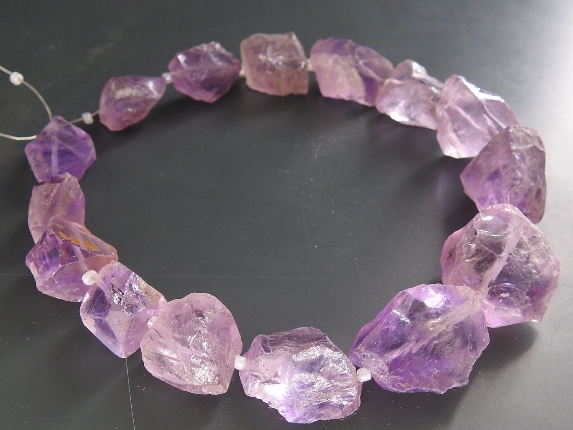 Natural Amethyst Rough Tumble Nugget Strand, 10-15mm Raw Purple Quartz Beads for Jewelry Making, 8 Inches Wholesale Supplies, New Arrival R2