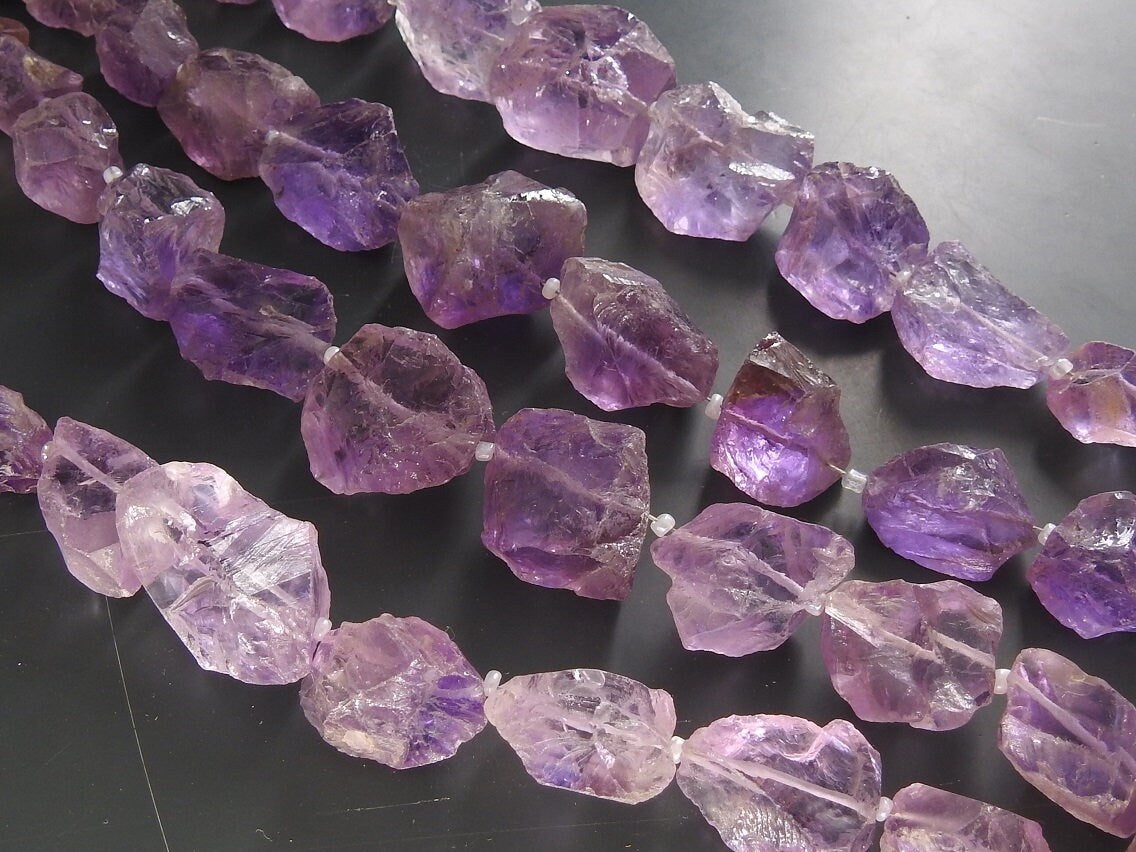 Natural Amethyst Rough Tumble Nugget Strand, 10-15mm Raw Purple Quartz Beads for Jewelry Making, 8 Inches Wholesale Supplies, New Arrival R2