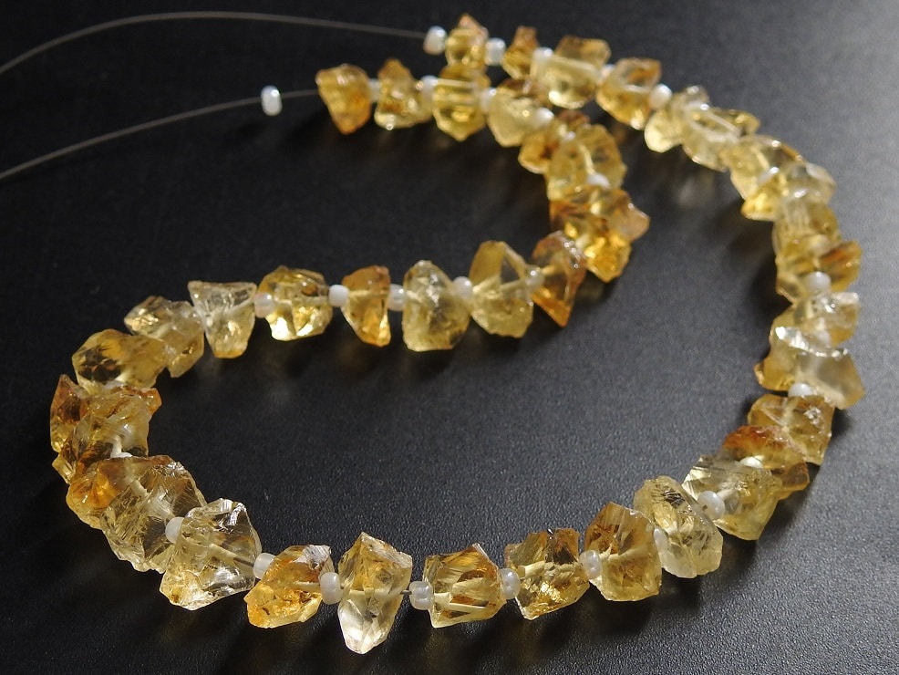 Natural Citrine Rough Chip Beads, Uncut Nugget Loose Raw Crystal Minerals, 9 Inches Strand 10-5MM, Jewelry Making Supply, DIY Craft RB8