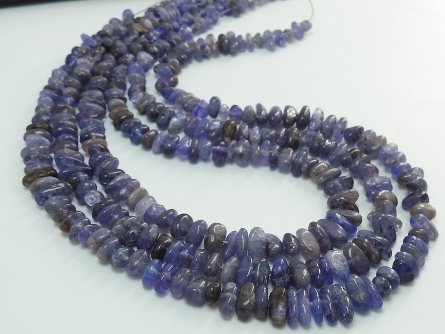 Natural Blue Tanzanite Smooth Tumble Nugget Beads 14 Inch Strand Irregular Shape Handmade Loose Gemstone for DIY Necklace Earring Supplies