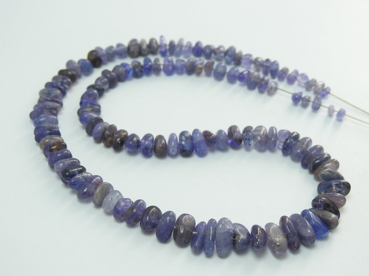 Natural Blue Tanzanite Smooth Tumble Nugget Beads 14 Inch Strand Irregular Shape Handmade Loose Gemstone for DIY Necklace Earring Supplies