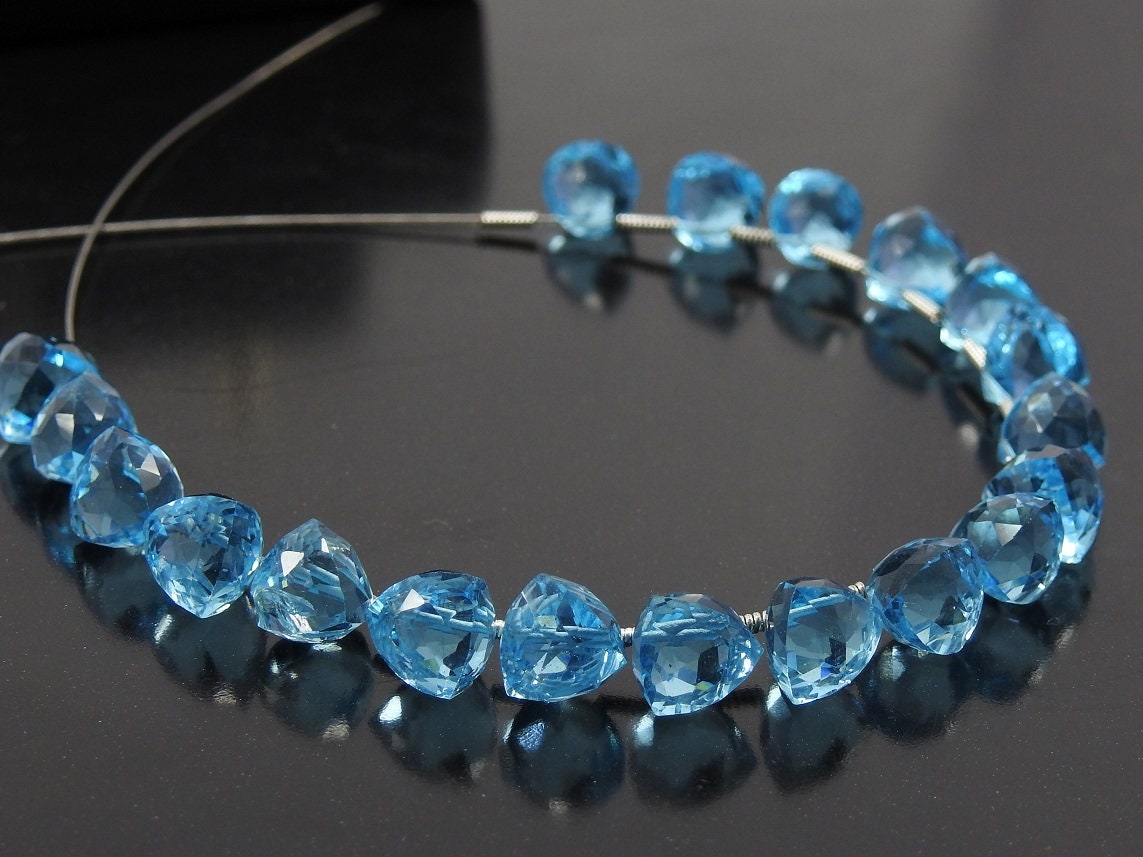 Quartz Micro Faceted Trillion-For Making Jewelry-8Inch Strand 8-7MM Approx-Wholesaler Supplies-New Arrival PME-QB