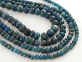 Natural Neon Blue Apatite Beads, Smooth Matte Polished Rondelle, 16 Inches Bulk Strand, Wholesale Handmade Gemstone Supplies WB6