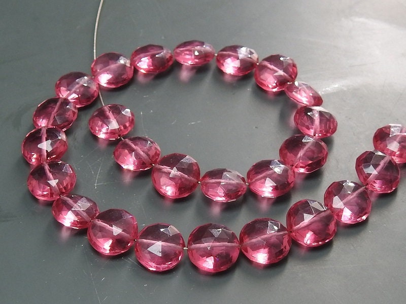 Faceted Quartz Coin Shape Beads 8X8MM 8 Inches Strand Clear Crystal Flat Round Disc Loose Bead Wholesale Supplies for DIY Jewelry Making