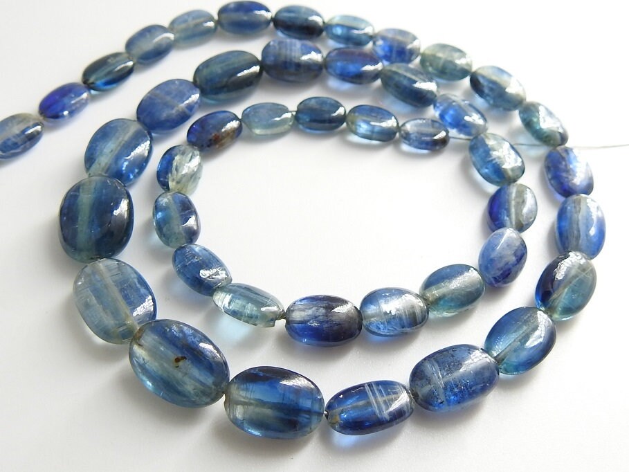 Blue Kyanite Tumble Nuggets-Smooth Polished-Oval Shape-16Inches Strand 11X8To6X5MM Approx-For Making Jewelry-Natural Stone PME-TU1