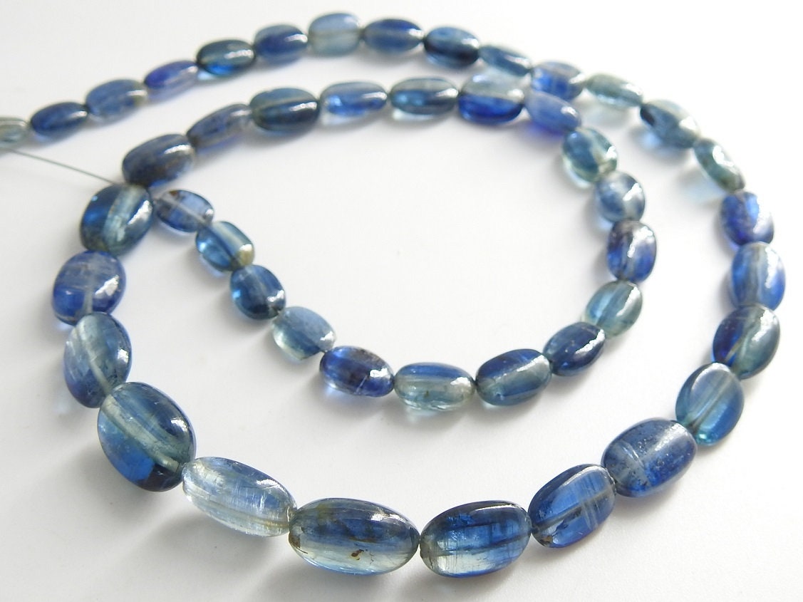 Blue Kyanite Tumble Nuggets-Smooth Polished-Oval Shape-16Inches Strand 11X8To6X5MM Approx-For Making Jewelry-Natural Stone PME-TU1