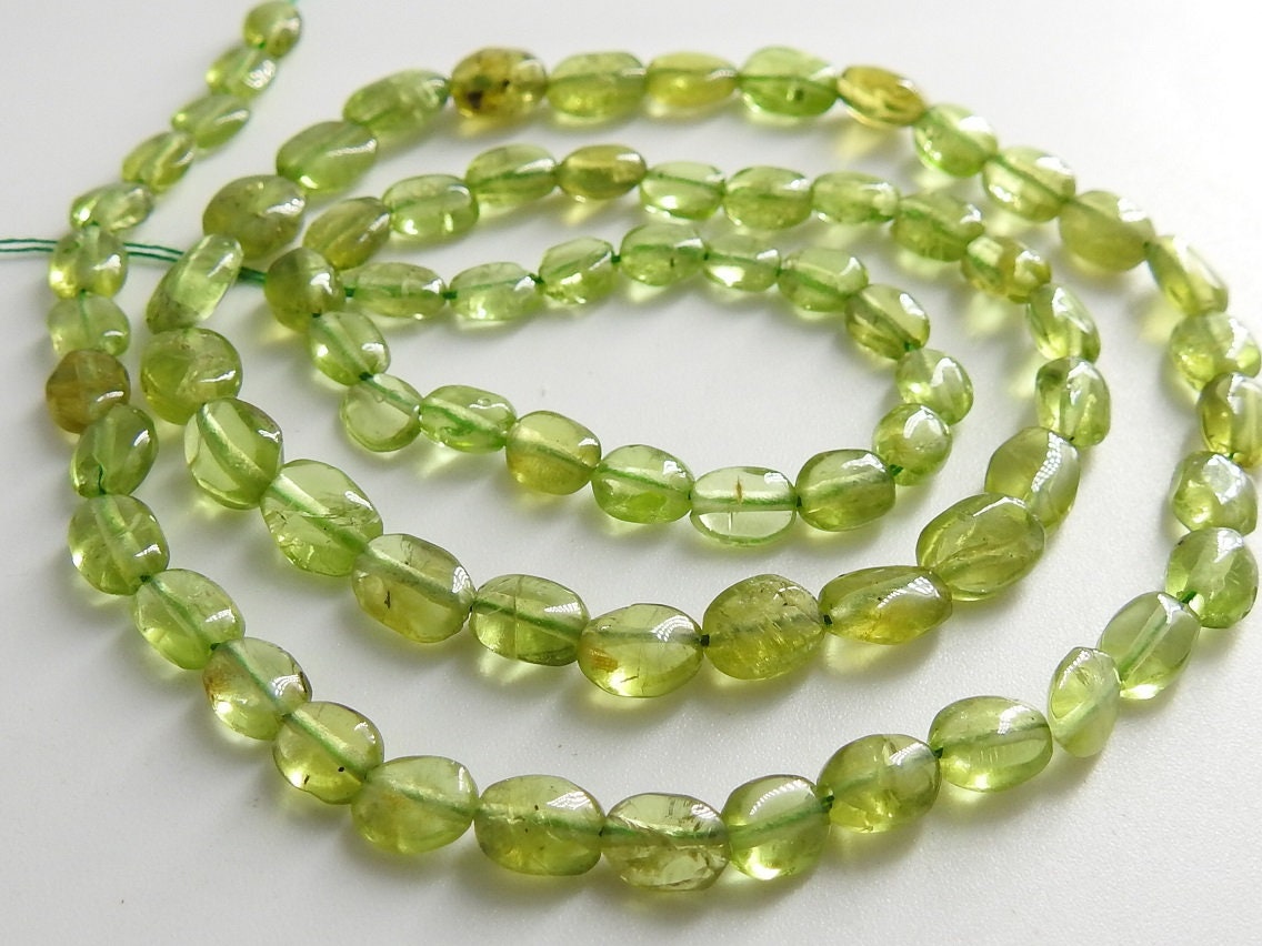 Peridot Smooth Tumble Nugget 16Inches Strand 6X5To5X3MM Approx Natural Stone For Jewelry Making Supplies PME-TU5