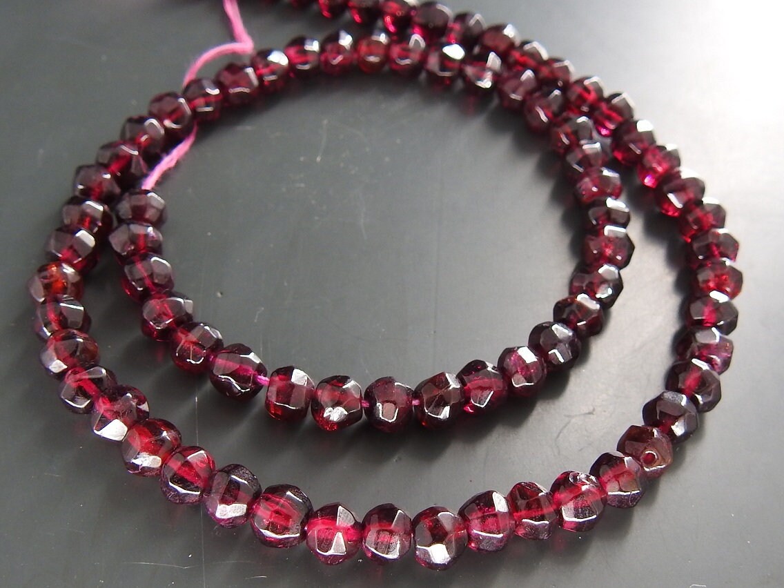 Natural Rhodolite Garnet Faceted Roundel Bead 13 Inches Strand Handmade Loose Stone Beaded Necklace Jewelry Making Wholesaler Supplies