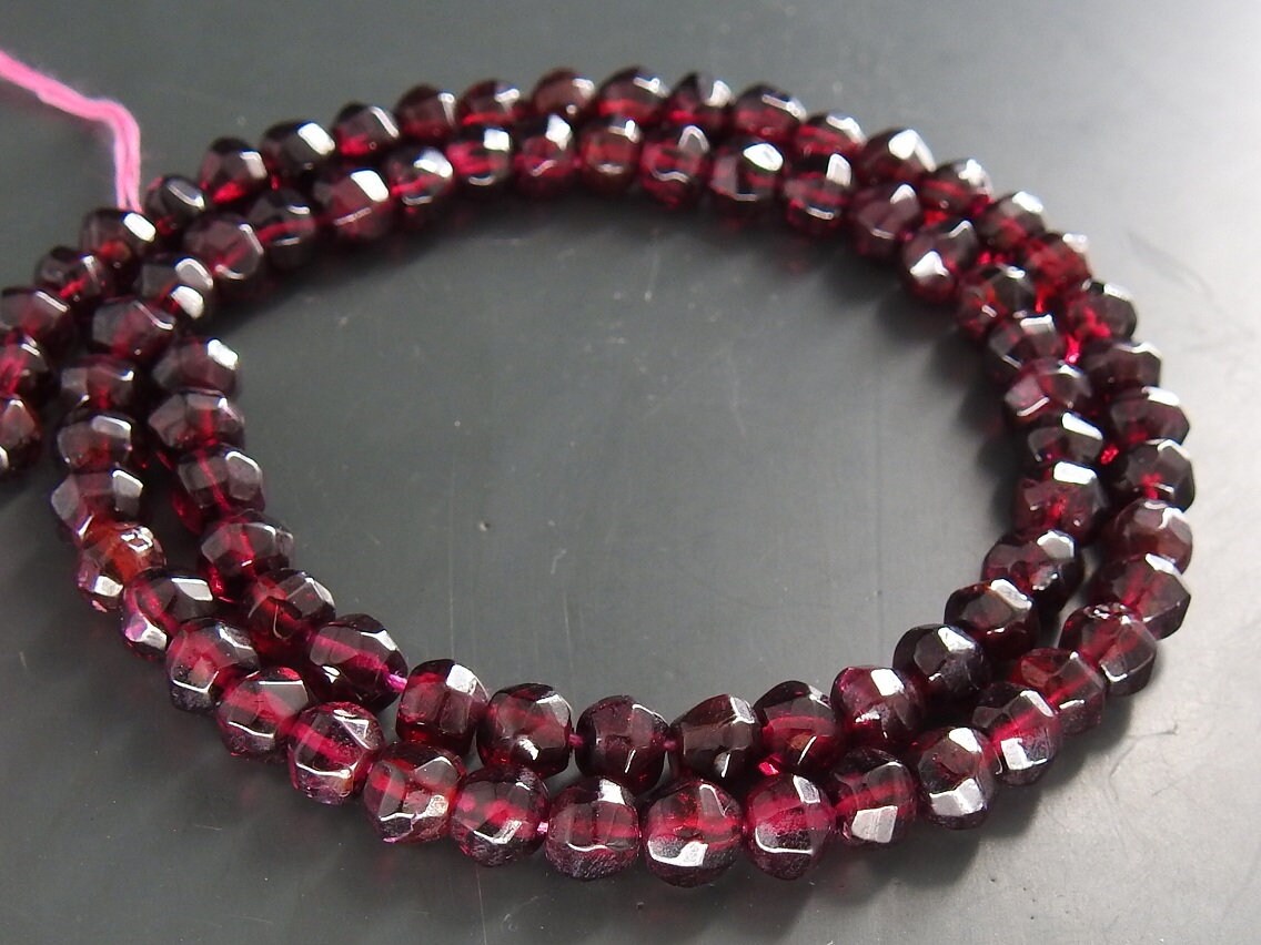 Natural Rhodolite Garnet Faceted Roundel Bead 13 Inches Strand Handmade Loose Stone Beaded Necklace Jewelry Making Wholesaler Supplies