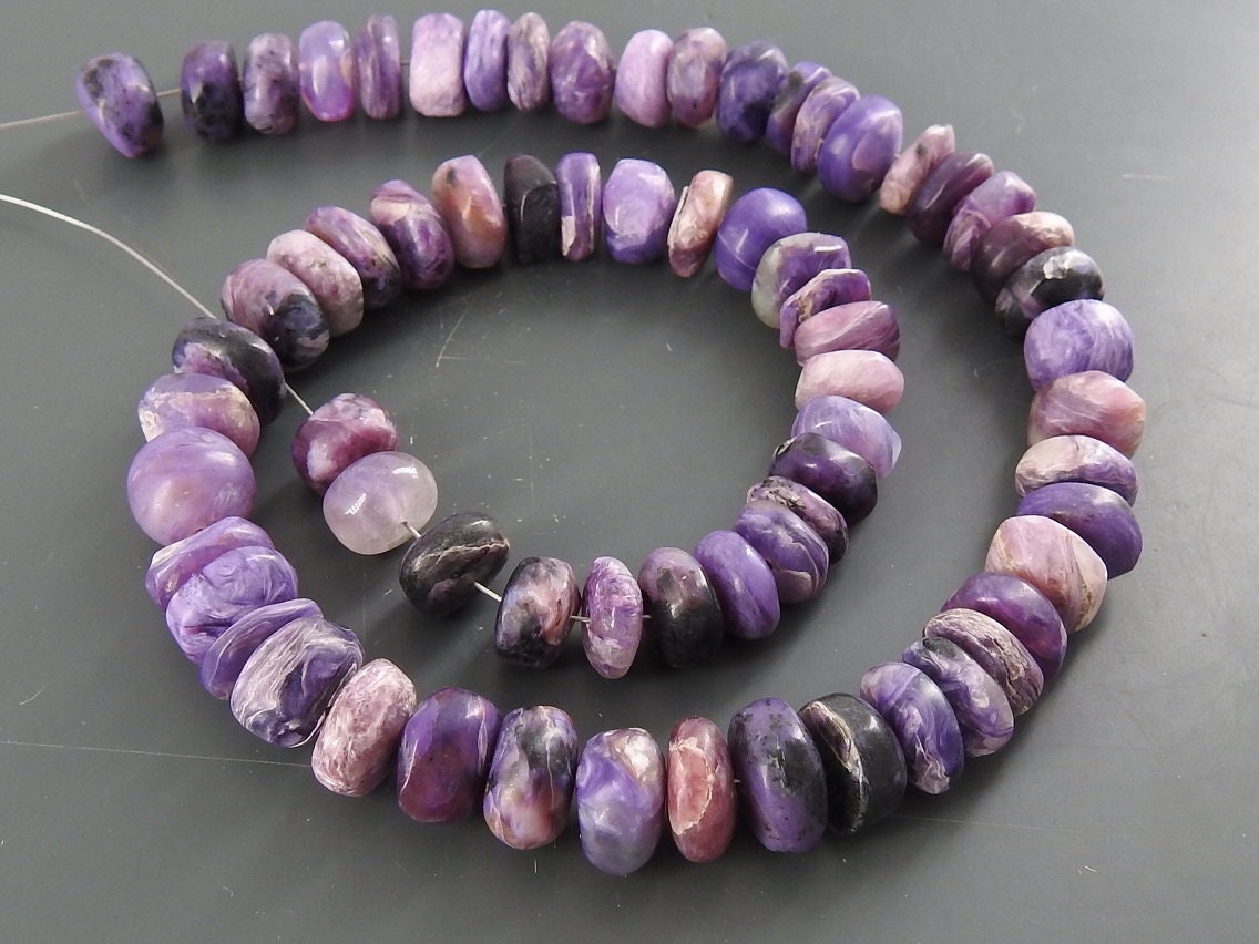 Charoite Matte Polished Smooth Roundel Bead 12Inches Strand Handmade Loose Stone Wholesaler Supplies New Arrival WM-B8