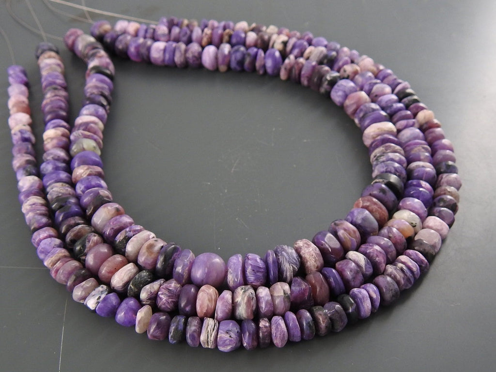 Charoite Matte Polished Smooth Roundel Bead 12Inches Strand Handmade Loose Stone Wholesaler Supplies New Arrival WM-B8