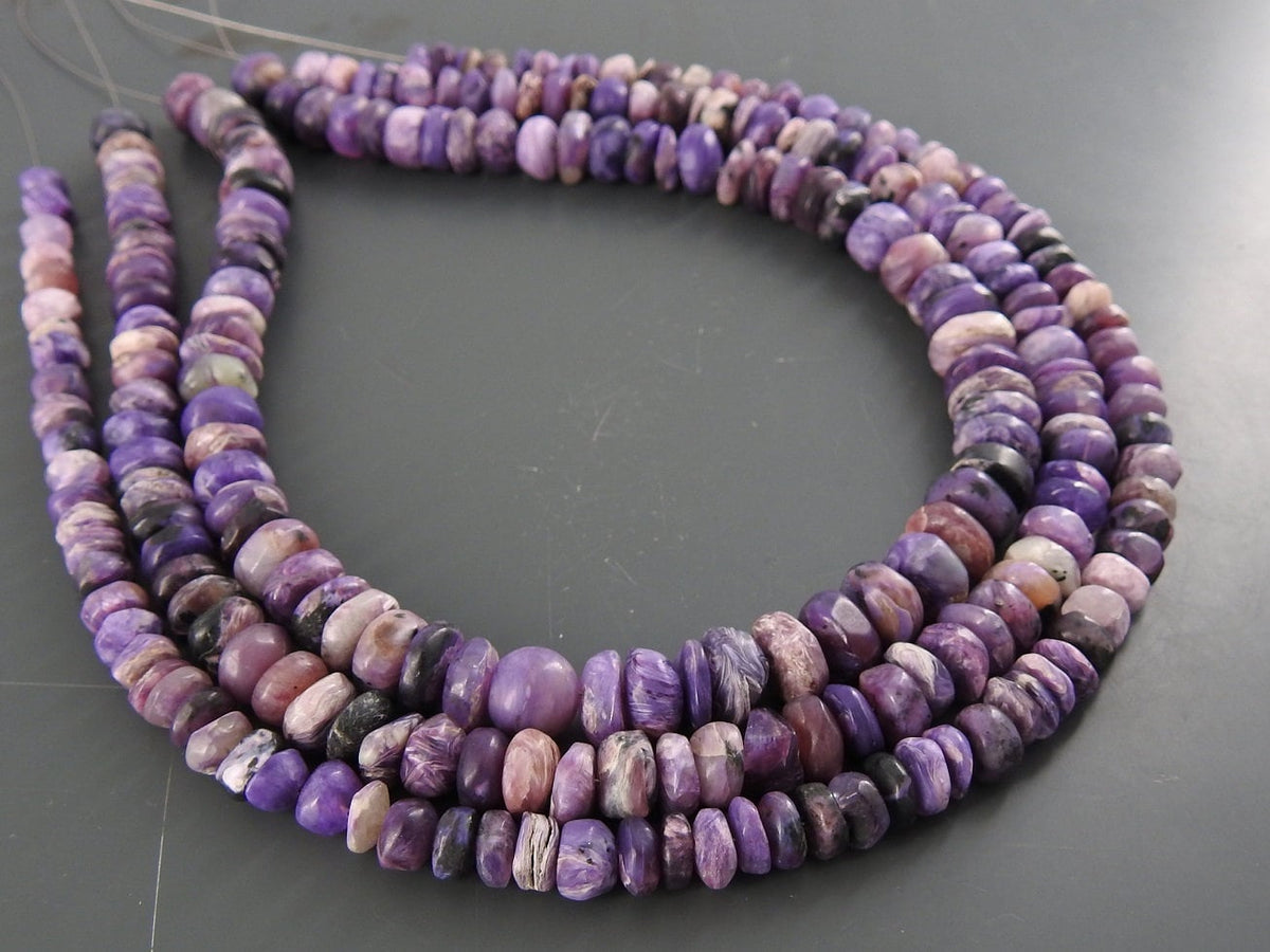 Charoite Matte Polished Smooth Roundel Bead 12Inches Strand Handmade Loose Stone Wholesaler Supplies New Arrival WM-B8