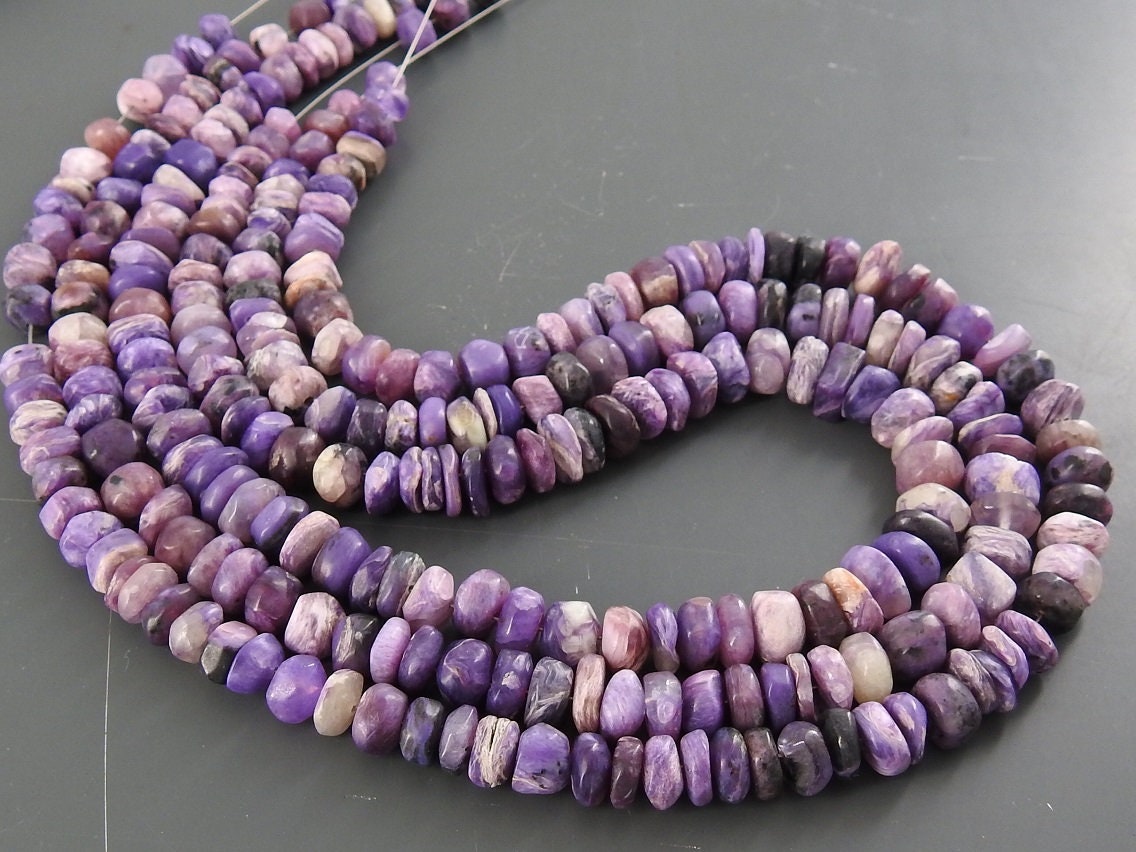 Charoite Matte Polished Smooth Roundel Bead 12Inches Strand Handmade Loose Stone Wholesaler Supplies New Arrival WM-B8