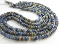Natural Matte Blue Kyanite Smooth Rondelle Gemstone Loose Beads, 16 Inch Strand for Handmade Wholesale Jewelry Supplies Craft