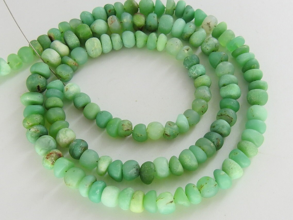 Chrysoprase Smooth Matte Polished Roundel Bead 16Inches Strand Wholesaler Supplies Natural Stone WMB-3