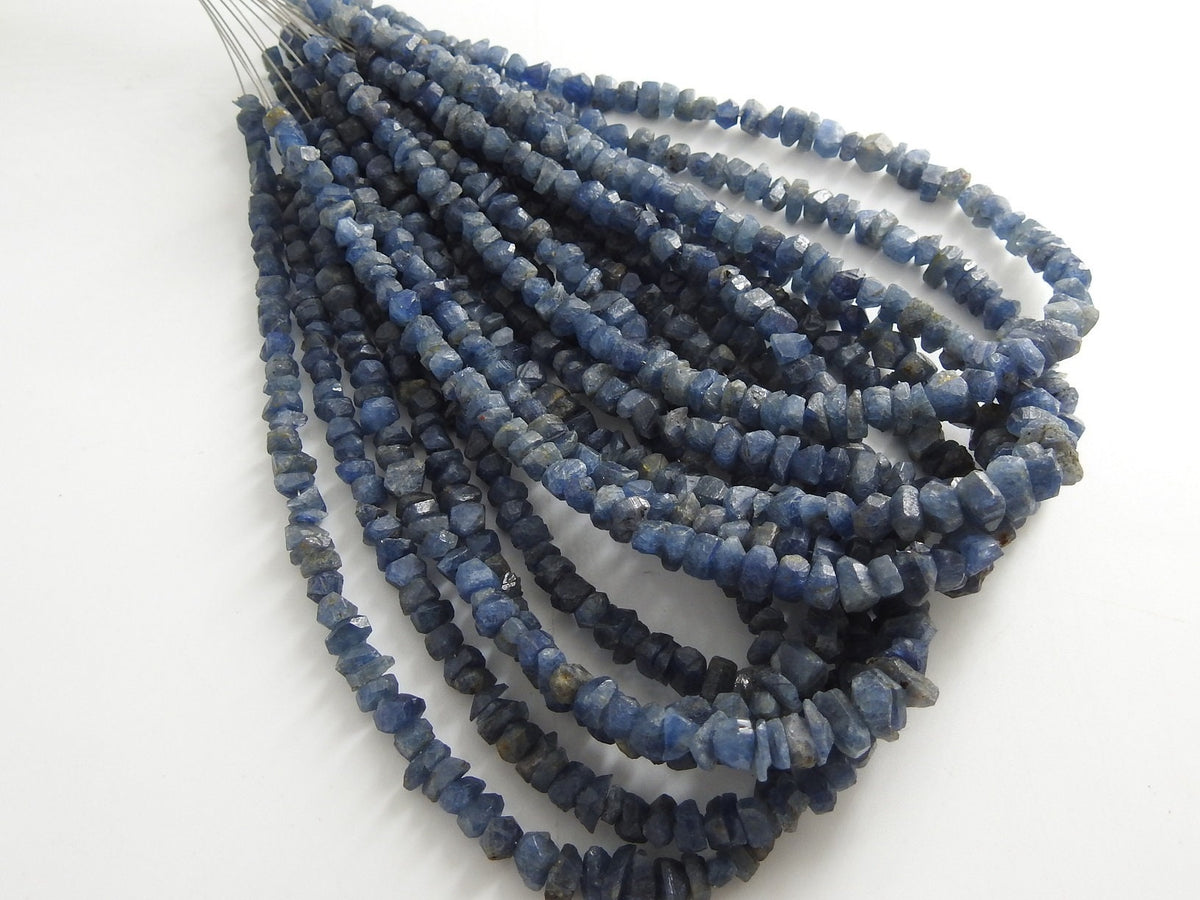 Wholesale Natural Blue Sapphire Crystal Rough Beads 9in Strand 3-5mm Loose Raw Gemstone Bead for DIY Jewelry Making Supplies New Arrival