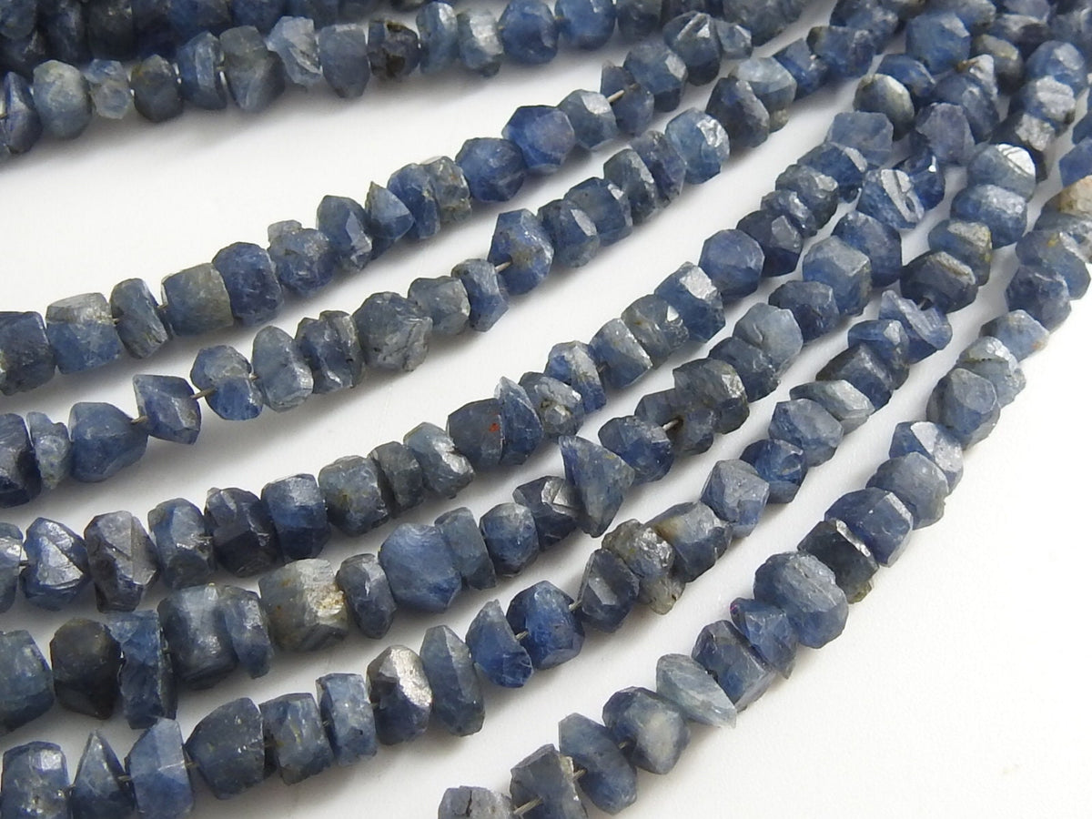 Wholesale Natural Blue Sapphire Crystal Rough Beads 9in Strand 3-5mm Loose Raw Gemstone Bead for DIY Jewelry Making Supplies New Arrival