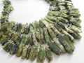 Green Kyanite Rough Sticks 8 Inches Natural Raw Crystal Points 30-15mm Bulk Wholesale Gemstone Beads for Wire Wrapping Jewelry Making Supply