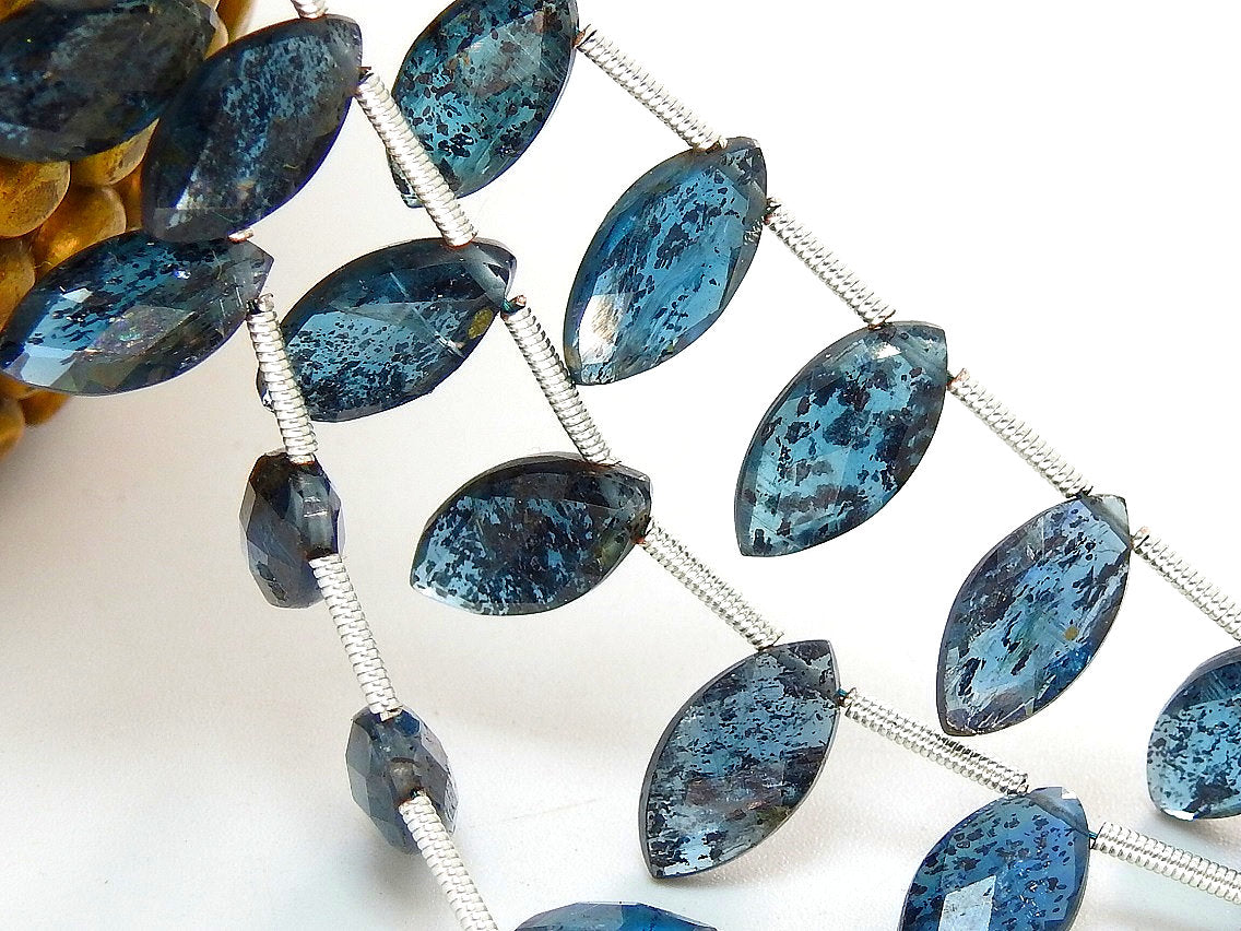 Faceted Moss Kyanite Marquise Briolettes 12x6mm | 2 Piece Loose Gemstones | Green Kyanite Beads For Jewelry Making Supplies