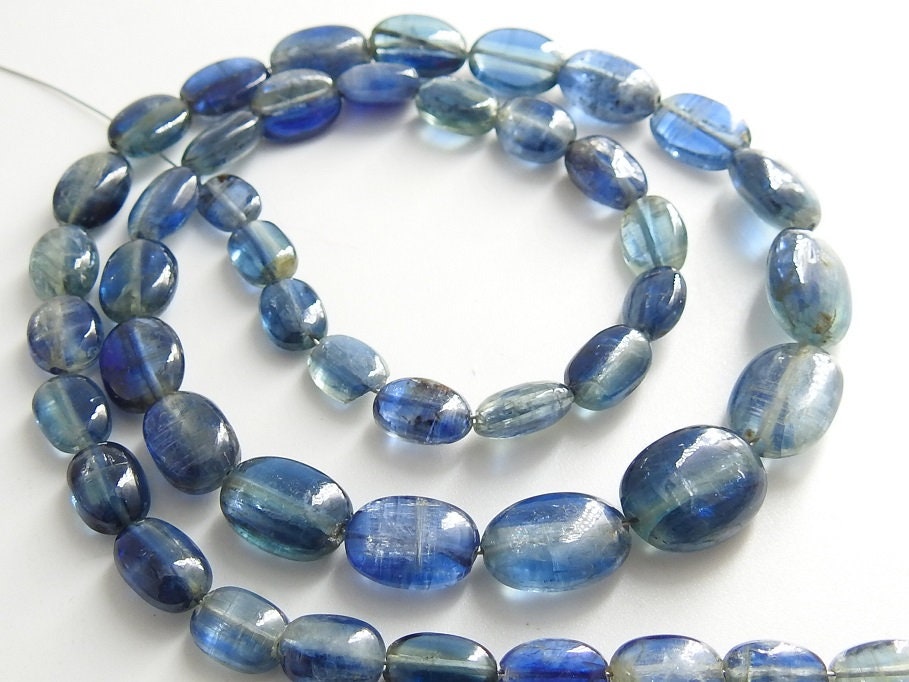 Blue Kyanite Tumble Nuggets-Smooth Polished-Oval Shape-16Inches Strand 11X8To6X5MM Approx-For Making Jewelry-Natural Stone PME-TU1
