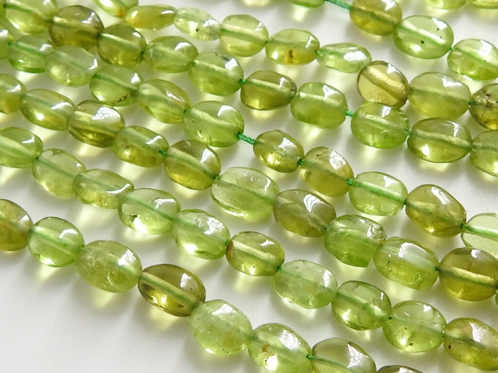 Peridot Smooth Tumble Nugget 16Inches Strand 6X5To5X3MM Approx Natural Stone For Jewelry Making Supplies PME-TU5