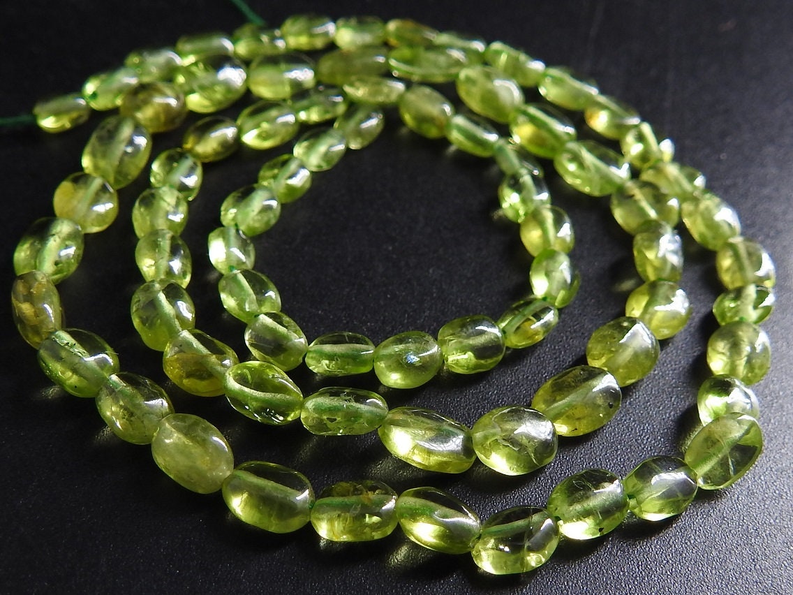 Peridot Smooth Tumble Nugget 16Inches Strand 6X5To5X3MM Approx Natural Stone For Jewelry Making Supplies PME-TU5