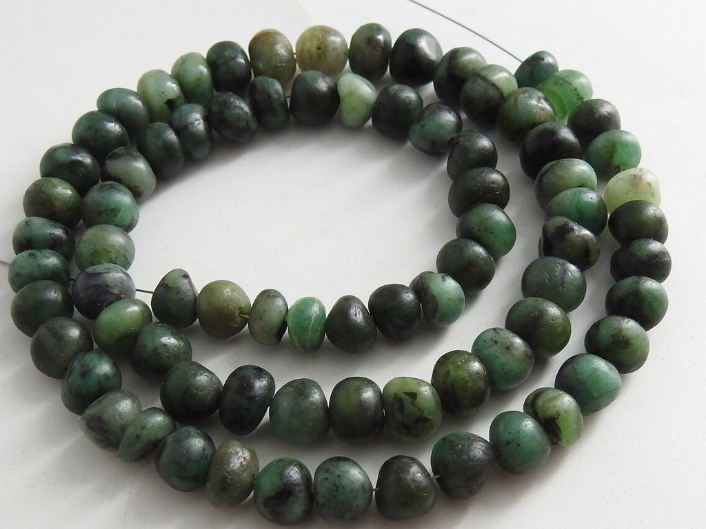 Emerald Smooth Matte Polished Roundel Bead 16Inches Strand Wholesaler Supplies Natural Stone Genuine Green Gemstone Loose Spacers WB-B7