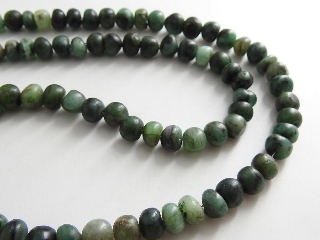 Emerald Smooth Matte Polished Roundel Bead 16Inches Strand Wholesaler Supplies Natural Stone Genuine Green Gemstone Loose Spacers WB-B7