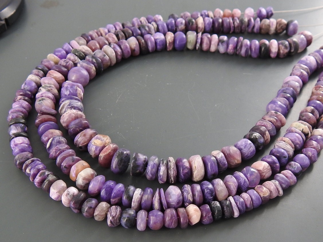 Charoite Matte Polished Smooth Roundel Bead 12Inches Strand Handmade Loose Stone Wholesaler Supplies New Arrival WM-B8
