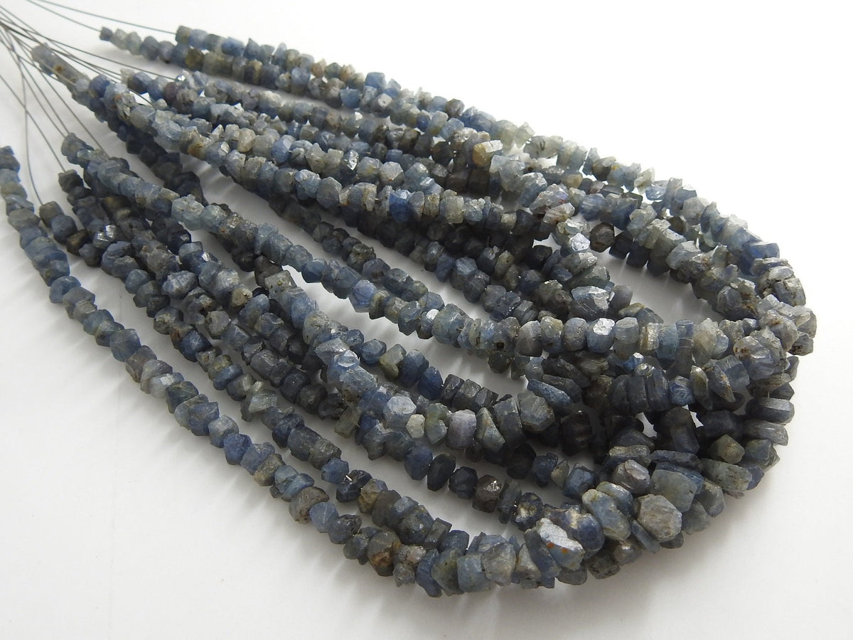 Wholesale Natural Blue Sapphire Crystal Rough Beads 9in Strand 3-5mm Loose Raw Gemstone Bead for DIY Jewelry Making Supplies New Arrival