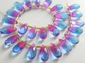 Bi Color Quartz Doublet Beads Faceted Teardrop Shape 10 Piece Lot 15x7mm Handmade Loose Gemstone Wholesale Supply Jewelry Making PMEQC
