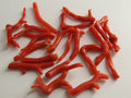 Natural Red Coral Branch Beads Polished Rough Stick Slices 100g Pack 20-25mm Long Wholesale Coral Stone Spacers DIY Jewelry Making Supply