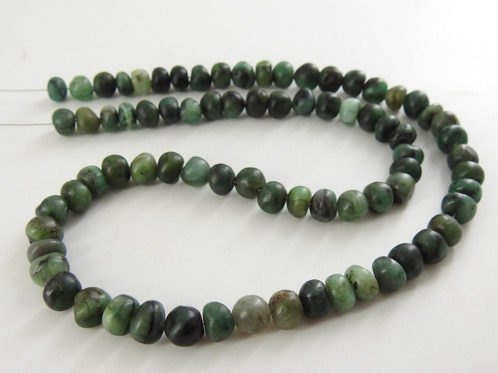 Emerald Smooth Matte Polished Roundel Bead 16Inches Strand Wholesaler Supplies Natural Stone Genuine Green Gemstone Loose Spacers WB-B7