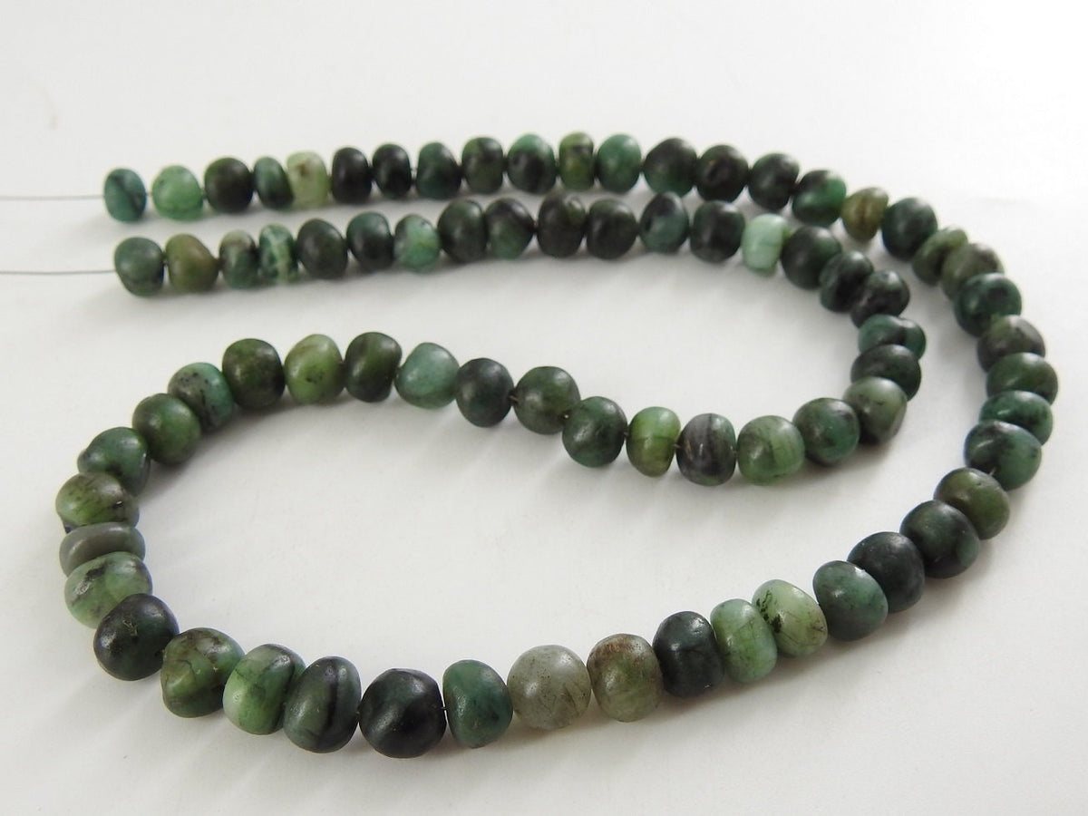 Emerald Smooth Matte Polished Roundel Bead 16Inches Strand Wholesaler Supplies Natural Stone Genuine Green Gemstone Loose Spacers WB-B7