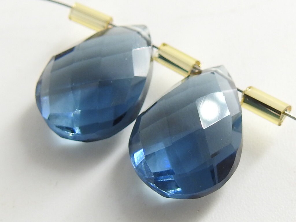 Matched Pair Quartz Faceted Teardrop Gemstones 14x10mm 2Pcs, DIY Earring Making Supplies, Bridal Jewelry Quartz Drops Wholesaler PME-QA