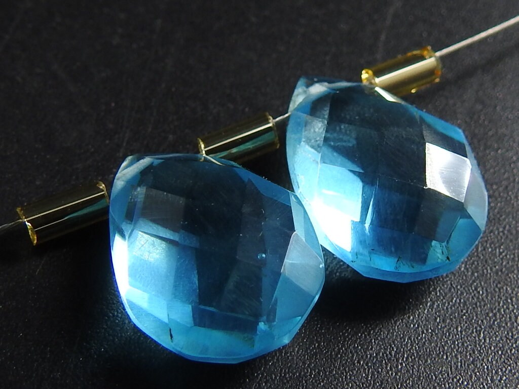 Matched Pair Quartz Faceted Teardrop Gemstones 14x10mm 2Pcs, DIY Earring Making Supplies, Bridal Jewelry Quartz Drops Wholesaler PME-QA