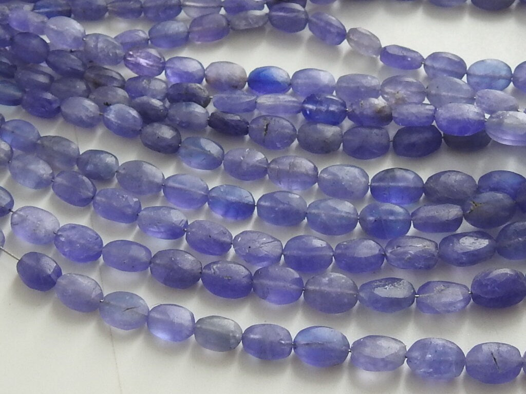 Natural Blue Tanzanite Smooth Matte Polished Oval Shape Tumble Nugget Beads, 16Inches Strand Loose Gemstone Jewelry Making Supplies PME-TU5