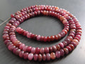 Natural Red Ruby Smooth Roundel Beads, 16-Inch Strand Gemstone Rondelles for Jewelry Making