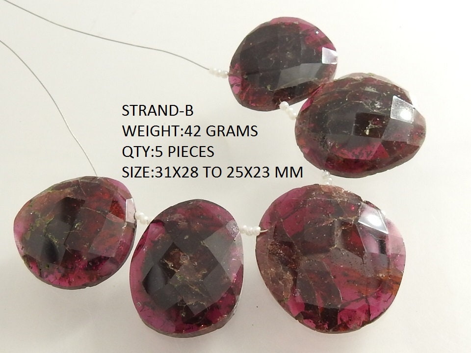 Rhodolite Garnet Faceted Fancy Shape Cabochon Briolette Handmade Loose Stone For Making Jewelry Natural Component Wholesale BR5