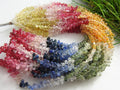 Multi Sapphire Faceted Drop-8Inch 3-4MM Long Approx-Natural Stone-For Making Jewelry PME-BR10