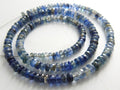 Natural Blue Kyanite Beads Faceted Rondell Shape 16 Inches Full Strand Multi Color Shaded Gemstones for Jewelry Making Supply PME-B6