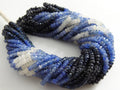 Blue Sapphire Bead Multi Shaded Faceted Roundel Bead 16 Inches 3MM Approx Natural Stone Loose Beads Wholesale Jewelry Making Supply Findings