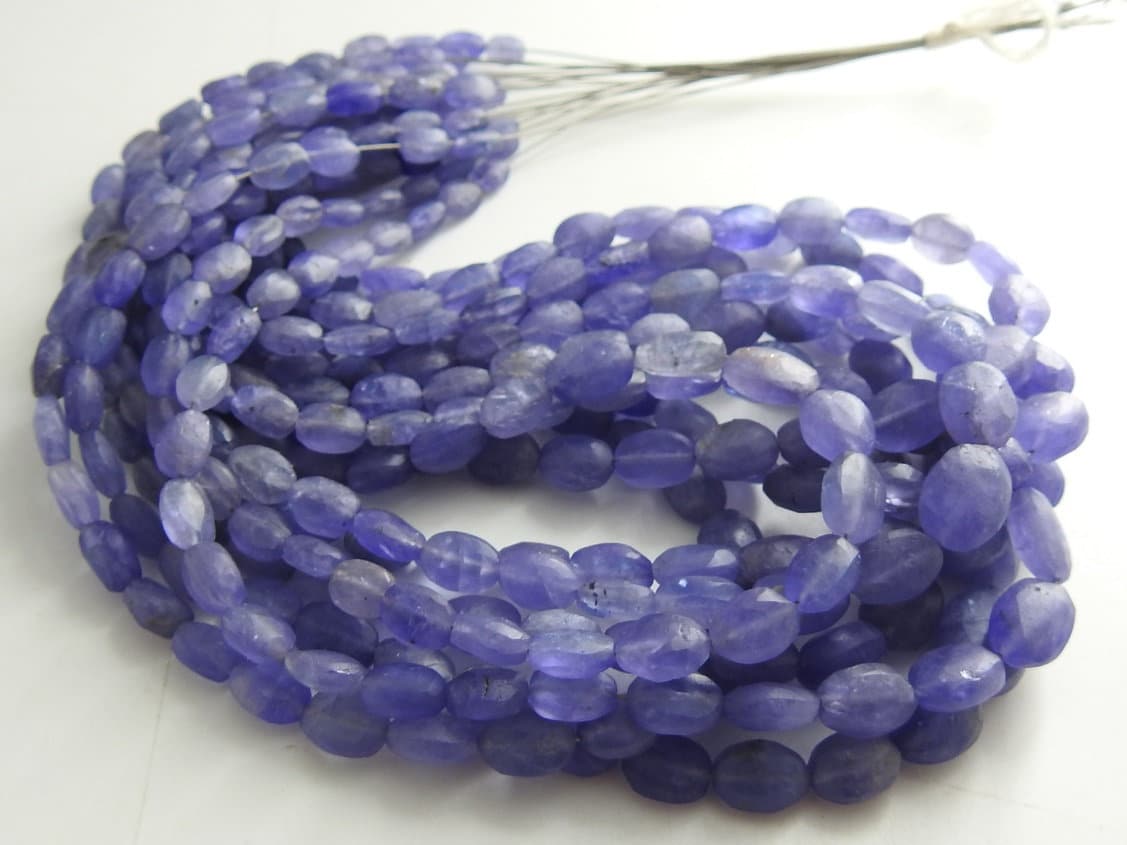 Natural Blue Tanzanite Smooth Matte Polished Oval Shape Tumble Nugget Beads, 16Inches Strand Loose Gemstone Jewelry Making Supplies PME-TU5