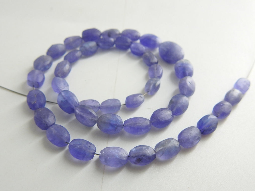 Natural Blue Tanzanite Smooth Matte Polished Oval Shape Tumble Nugget Beads, 16Inches Strand Loose Gemstone Jewelry Making Supplies PME-TU5
