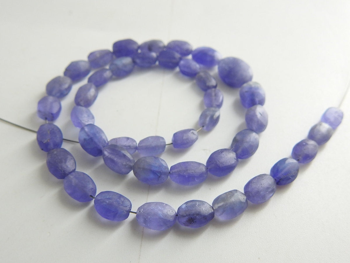 Natural Blue Tanzanite Smooth Matte Polished Oval Shape Tumble Nugget Beads, 16Inches Strand Loose Gemstone Jewelry Making Supplies PME-TU5