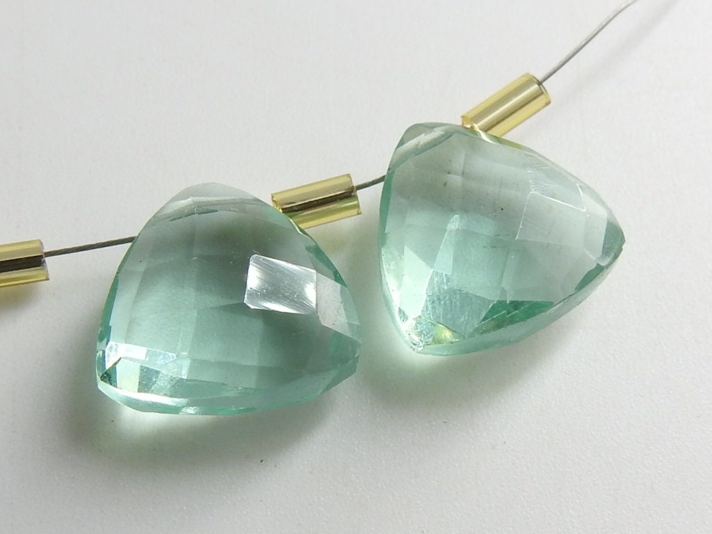 Quartz Faceted Trillion Triangle Teardrop Drop Loose Stone For Making Jewelry 10Piece 12X12MM PME-QA