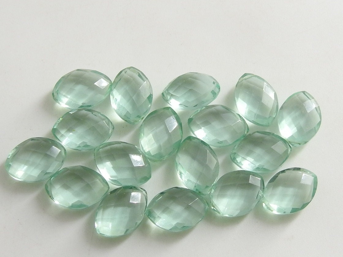 Faceted Quartz Marquise Earring Stones Matched Pair 2Pc Set 12x8mm Clear Gemstone Teardrop Drops For Jewelry Making Craft Wholesaler PME-QA