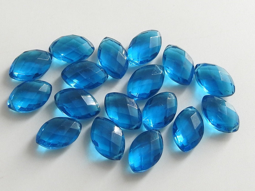 Faceted Quartz Marquise Earring Stones Matched Pair 2Pc Set 12x8mm Clear Gemstone Teardrop Drops For Jewelry Making Craft Wholesaler PME-QA