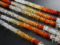 Natural Mexican Opal Smooth Rondelle Beads, Multi Shaded Fire Opal Strand 16 Inches 3-4mm, Wholesale Gemstone Supplies for Jewelry Making