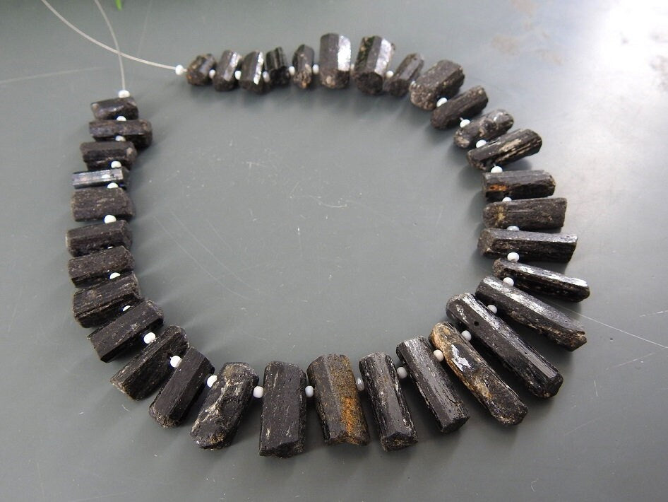 Black Tourmaline Natural Crystal Rough Stick 10Inches 25To10MM Approx Loose Raw Stone For Jewelry Makers R6